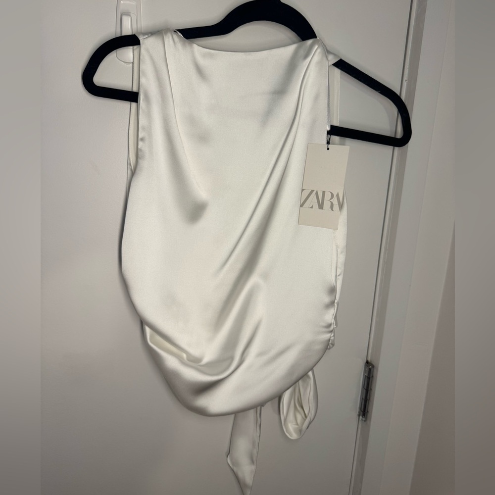 Zara Tie-Back Satin Top
